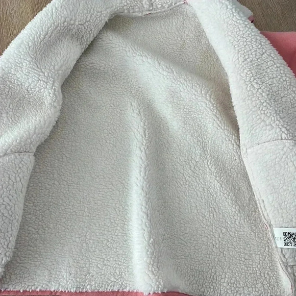 Unbranded faux suede and Sherpa shawl jacket coat pink girls size Euro 130 (6/7) - Picture 7 of 9